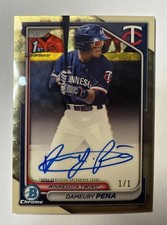 Marketplace image: 2024 Bowman Chrome Dameury Pena Superfractor Auto 1/1 #CPA-DPE Minnesota Twins