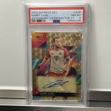 Marketplace image: 2023-24 Topps Finest UCC Harry Kane Superfractor Auto 1/1 PSA 8 True 1/1, Offer