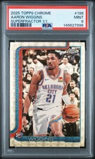 Marketplace image: 2025 Topps Chrome #196 Aaron Wiggins Superfractor 1/1 PSA 9 Mint