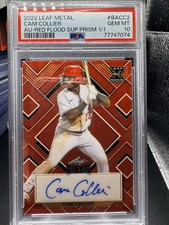 Marketplace image: Cam Collier 2022 Leaf Metal 1/1 Superfractor PSA 10 Gold Red Flood Reds Prospect