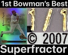 Marketplace image: 1/1 Albert Pujols 1st Bowman's Best Superfractor Refractor True 1/1 Holy Grail