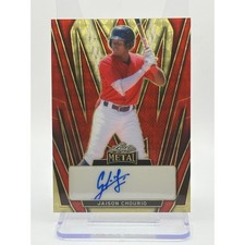 Marketplace image: 2025 Leaf Metal Jaison Chourio Red Flood Superfractor Auto 1/1 SSP Guardians
