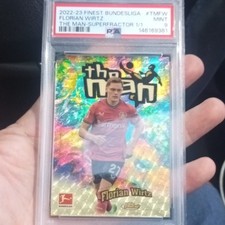 Marketplace image: Topps Finest 2022-23 Bundesliga Florian Wirtz The Man Superfractor 1/1 PSA 9