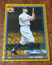Marketplace image: LOU GEHRIG 1/1 GOLD SUPERFRACTOR 2021 TOPPS Archives 195 New York Yankees True