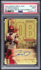 Marketplace image: 2024 TOPPS SIGNATURE CLASS CHROME SUPERFRACTOR JAYDEN DANIELS 1/1 RC AUTO PSA 9
