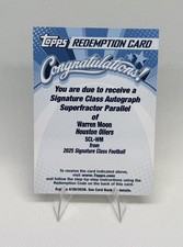 Marketplace image: 2025 Topps Signature Class NFL Auto Warren Moon Superfractor 1/1!