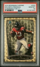 Marketplace image: 2014 Topps Bowman Chrome Devonta Freeman Rookie Superfractor True 1/1 RC PSA 10