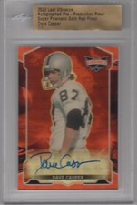Marketplace image: DAVE CASPER 2022 LEAF VIBRANCE RED SUPERFRACTOR PRIZM PROOF AUTO 1/1 RAIDERS HOF