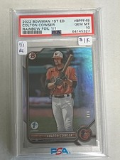 Marketplace image: Colton Cowser 2022 Bowman 1st Edition RC Rainbow Foil 1/1 PSA 10 Super Fractor