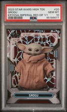 Marketplace image: *PSA 10 TRUE 1/1* Grogu 2023 Topps Star Wars High Tek Red 1/1 Superfractor Child
