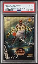 Marketplace image: Lebron James 2025 Topps Chrome Paradox SUPERFRACTOR 1/1 PSA 5 True 1 OF 1