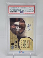 Marketplace image: Joyce Edwards 2024 Bowman Chrome U Eye Test Superfractor Auto 1/1 On-Card PSA 8