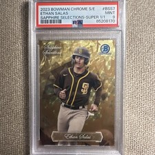 Marketplace image: 2023 Bowman Chrome Sapphire ETHAN SALAS Selections Superfractor 1/1 PSA 9 TJ7