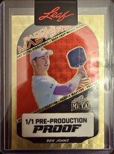 Marketplace image: BEN JOHNS Rookie Superfractor 2024 Leaf Metal Pickleball Paddle Masters 1/1