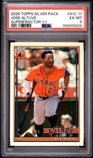 Marketplace image: Jose Altuve 2026 Topps Chrome Silver SUPERFRACTOR 1/1 PSA 6 EX-MT Astros 1 OF 1