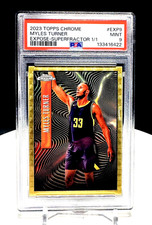Marketplace image: Myles Turner 2023-24 Topps Chrome Expose #EXP9 SUPERFRACTOR 1/1 (PSA 9 MINT)