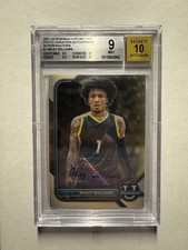 Marketplace image: Mikey Williams 2021 Bowman Chrome University #1 Variation Superfractor Auto 1/1