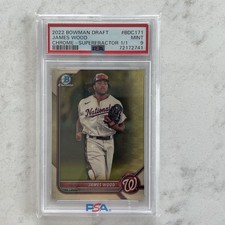 Marketplace image: 2022 BOWMAN CHROME DRAFT JAMES WOOD ROOKIE SUPERFRACTOR 1/1 PSA 9 MINT RC