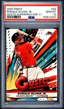 Marketplace image: 2025 Topps Finest Ronald Acuna Jr Gusto Superfractor 1/1 PSA 10 GEM MT #G4