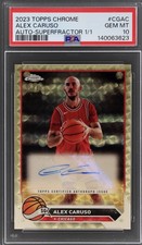 Marketplace image: 2023 Topps Chrome Alex Caruso Superfractor Auto 1/1 PSA 10 #CGAC