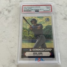 Marketplace image: 2021 BOWMAN CHROME JOSH JUNG '20 SUMMER CAMP-SUPERFRACTOR 1/1 ROOKIE