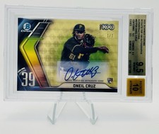 Marketplace image: Oneil Cruz RC ONE OF ONE 2022 Bowman Chrome Gold Superfractor Auto 1/1 BGS 9.5💎