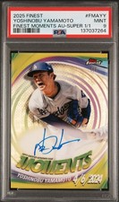 Marketplace image: 2025 Finest Yoshinobu Yamamoto Finest Moments Auto Superfractor 1/1 PSA 9 🔥