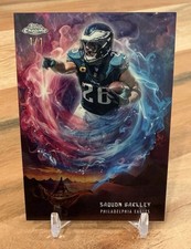 Marketplace image: 2025 Topps Chrome Football Saquon Barkley Game Genies Superfractor 1/1 SSP #GG-8