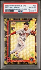 Marketplace image: 2025 Topps Chrome Update Kristian Campbell Radiating Rookies 1/1 Superfractor