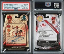 Marketplace image: 2024 CHASE BURNS BOWMAN CHROME  IN ACTION AUTOGRAPHS  SUPERFRACTOR 1/1