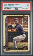 Marketplace image: 2025 TOPPS PRO DEBUT BRODY BRECHT CHROME-SUPERFRACTOR 1/1 PSA 9
