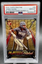 Marketplace image: 2025 Topps Pristine James Wood Plated Polished SUPERFRACTOR 1/1 PSA 10 RC