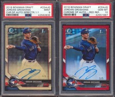 Marketplace image: 2018 BOWMAN CHROME JORDAN GROSHANS SUPERFRACTOR & RED AUTO AUTOGRAPH PSA 10!