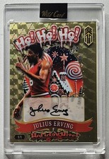 Marketplace image: 2025 WILD CARD GOLD SUPERFRACTOR VINYL TRUE 1/1 AUTO JULIUS ERVING 76ERS MINT 💰