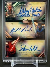 Marketplace image: 2025 Topps Star Wars Galaxy Triple Auto Superfractor 1/1 - Ahsoka - Kanan - Maul