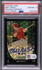 Marketplace image: Mike Trout 2011 Bowman Chrome AUTO SUPERFRACTOR Rookie PSA 10 GEM MINT -READ