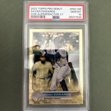 Marketplace image: 2022 Topps Pro Debut - Chrome Xavier Edwards #PDC-186 SuperFractor /1 (RC)