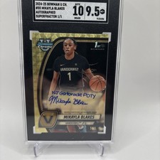 Marketplace image: 2024-25 Bowman U Chrome 1st Mikayla Blakes Superfractor 1/1 Auto