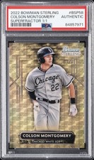 Marketplace image: 2022 BOWMAN STERLING SUPERFRACTOR 1/1 #BSP58 COLSON MONTGOMERY 1/1 PSA AUTHENTIC