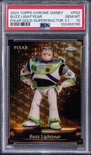 Marketplace image: *Product Hit* 2024 Topps Chrome Disney Buzz Lightyear Superfractor 1/1 PSA 10