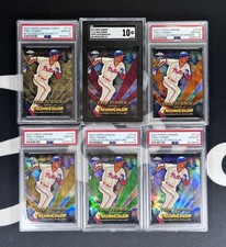 Marketplace image: TREA TURNER 2023 Topps Chrome in Technicolor SuperFractor 1/1 Complete Rainbow!