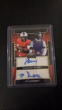 Marketplace image: Harlem Berry JT Lindsey 2025 Leaf Metal Red Flood Superfractor Dual Auto 1/1 LSU