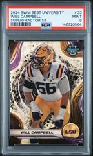 Marketplace image: 2024 Bowman's Best University Will Campbell #33 Superfractor 1/1 PSA 9