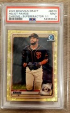 Marketplace image: Heliot Ramos 2020 Bowman Chrome Draft Superfractor 1/1 PSA 9