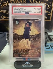 Marketplace image: 2024 Bowman Chrome Walker Jenkins Gladiators/Diamond Superfractor #1/1 PSA 10 PS
