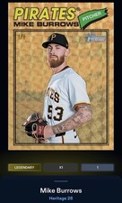 Marketplace image: Topps Bunt 2026 MIKE BURROWS 1/1 HERITAGE SUPERFRACTOR SP Chrome Base Legendary