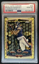 Marketplace image: 2014 Topps Chrome Brandon Marshall Superfractor 1/1 Bears PSA 10 One Of One