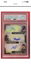Marketplace image: 2022 Bowman Sterling Salas, Cappe, Watson Triple Auto Superfractor 1/1 PSA 10