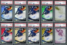 Marketplace image: 2022 Bowman's Best TAJ BRADLEY Superfractor Prospect RC Auto Rainbow PSA 10