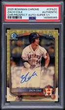 Marketplace image: 2025 Bowman Chrome Zach Cole 1st Prospect Superfractor Auto 1/1 Authentic - PSA